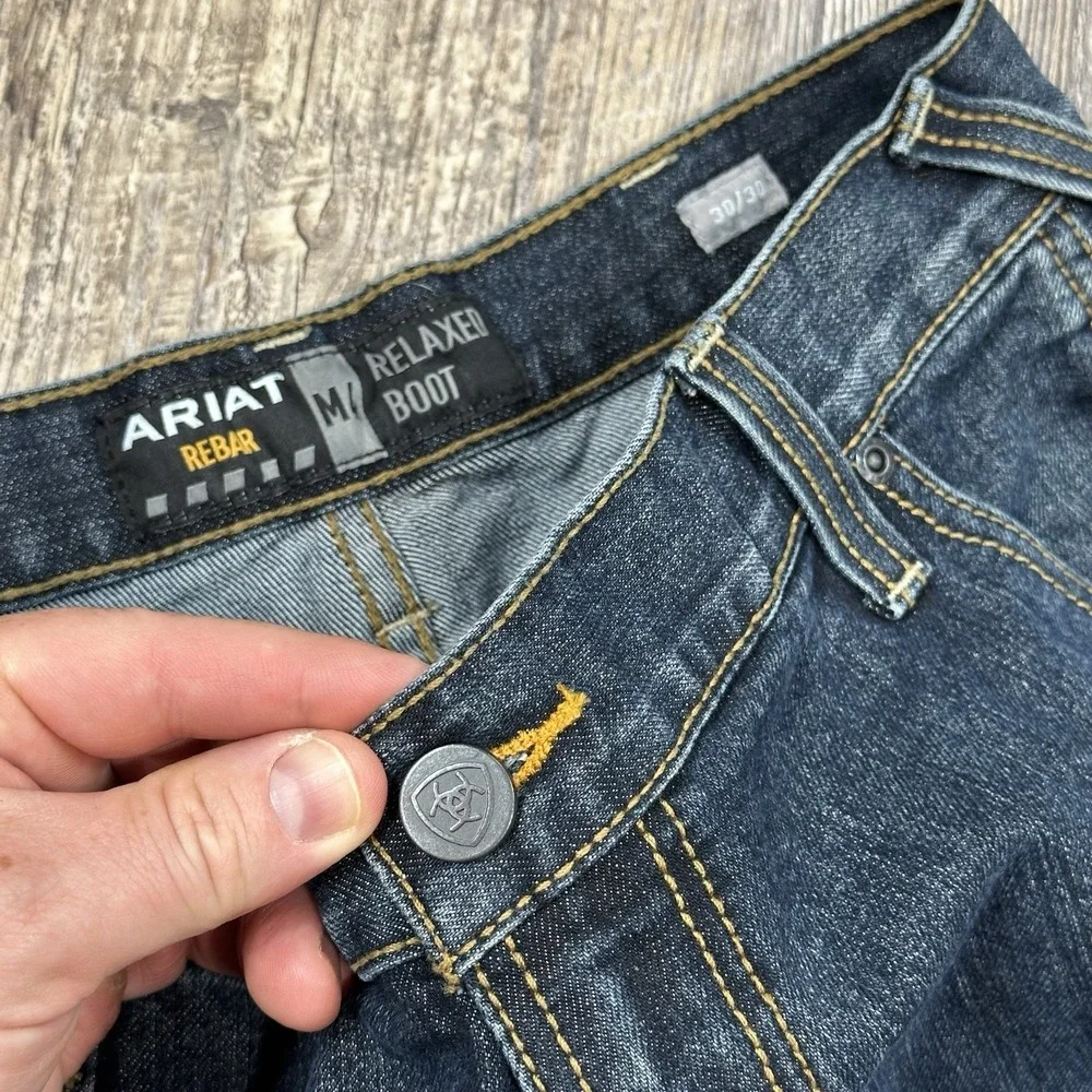 ARIAT Rebar M4 Relaxed Boot Cut Jean Phantom Carpenter Men's Size 30x30 Workwear - Picture 5 of 15